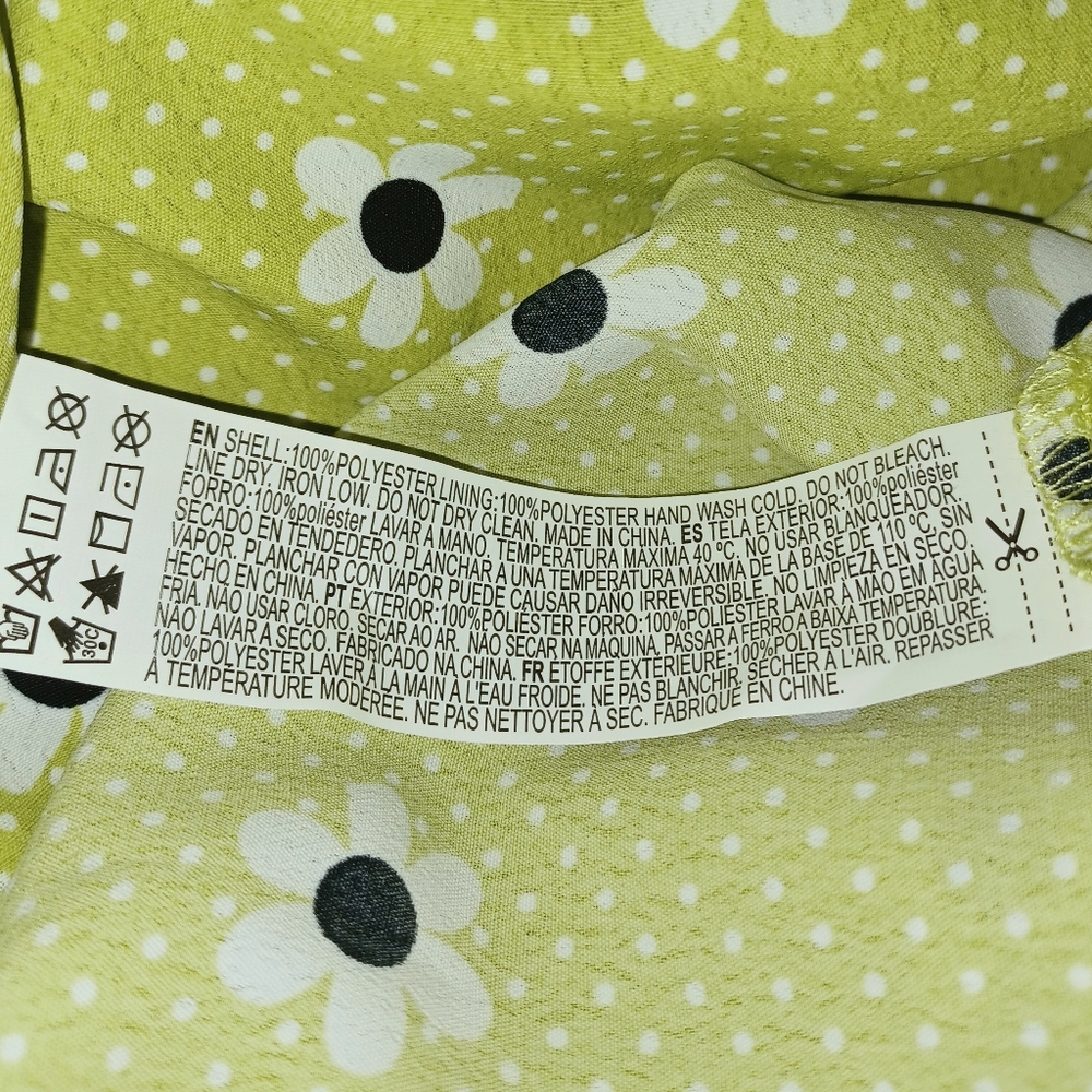 🌷3/$20🌷NWOT Forever 21 Chartreuse Floral Dress - Picture 7 of 7